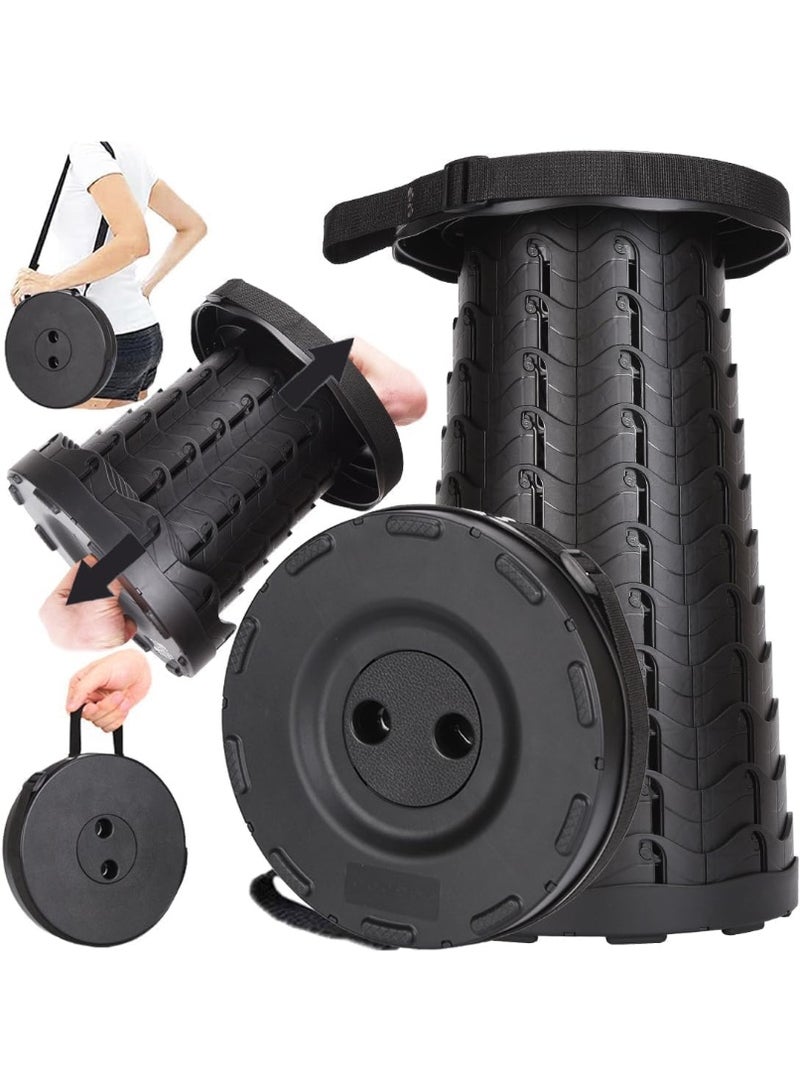 Forest Home Upgraded Collapsible Stool, 400lbs Max Weight, Lightweight But Sturdy, Portable Retractable Folding Telescoping Foldable Camping Stool for Adults Outdoor Fishing Hiking Travel BBQ - Image 1